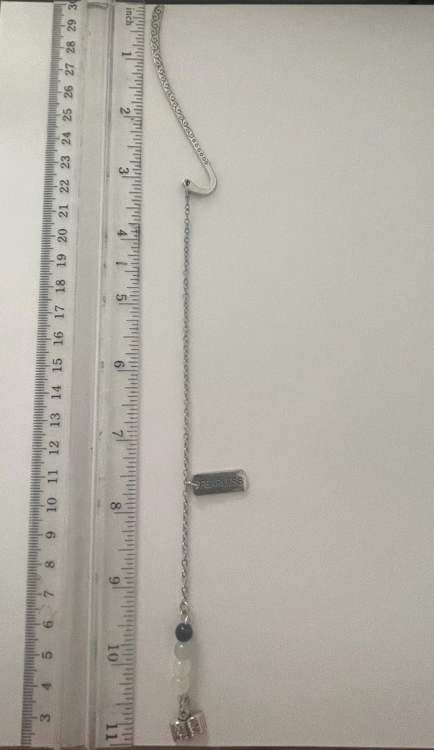 Silver Chain Link Bookmark with  Lay-Flat Hook Design