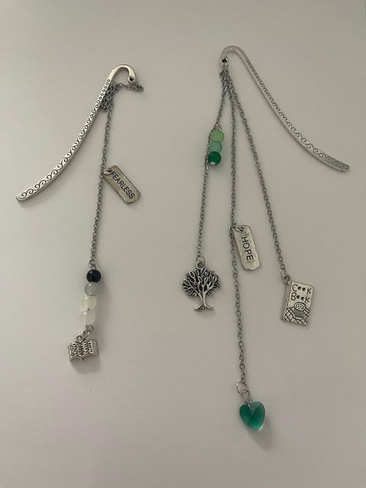 Silver Chain Link Bookmark with  Lay-Flat Hook Design